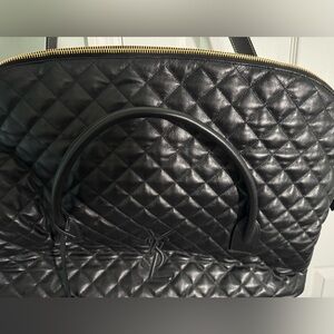 Saint Laurent Black Quilted Travel Bag
